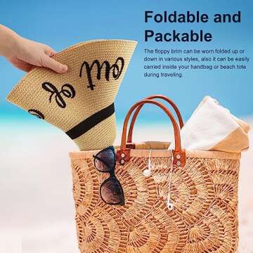 DRESSHOW Floppy Straw Sun Hat with UPF 50+ Protection