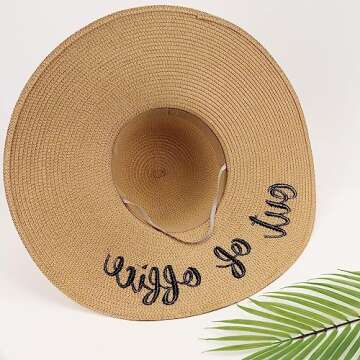 DRESSHOW Floppy Straw Sun Hat with UPF 50+ Protection