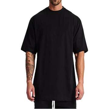 Solid Oversized Shirt Men Bodybuilding and Fitness ops Casual Lifestyle Gym Dark Grey