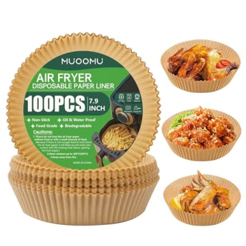 Air Fryer Disposable Paper Liner - 100PCS Non-Stick Round Parchment Paper for Effortless Cooking