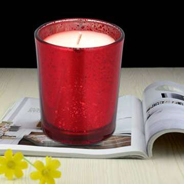 2Pcs Red Glass Tea Light Holders, Votive Candle Holders Glass Tealight Holder Candle Cups Table Centerpieces for Weddings Party Home Decorations