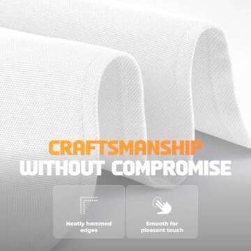 Elegant White Table Cloths for 8ft Rectangle Tables - 2-Pack