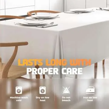 Elegant White Table Cloths for 8ft Rectangle Tables - 2-Pack