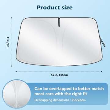 300T Thickened Car Windshield Sun Shade – Heat Reflective & Portable Design for All