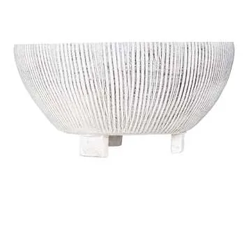 Small Distressed Cream Terracotta Planter for Home Decor