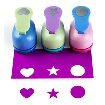 SICOHOME Paper Punches - 1" Scrapbooking Supplies Hole Punch Set for Creative Projects