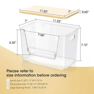 Delamu 2 Set Pantry organizers and Storage, kitchen organizers and storage with Bamboo Top, Stackable Kitchen Pantry bin for Onion,Potato,Fruits,Produce,Vegetable