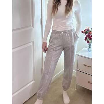 PINSPARK Womens Sweatpants Casual Athletic Workout Pants Cinch Bottom Sweat Pants Stretch Soft Loung...