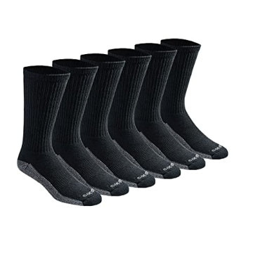 Dickies Men's Dri-Tech Moisture Control Crew Socks - Comfortable 6-Pack, Black