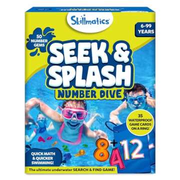 Skillmatics Seek & Splash Number Dive & Color Hitz Bundle, Perfect for Swimming Pool & Summer Fun for Kids, Gifts for Girls and Boys Ages 6 & up