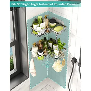 HapiRm Corner Shower Caddy – Rustproof & Easy Install
