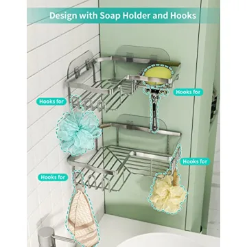 HapiRm Corner Shower Caddy – Rustproof & Easy Install