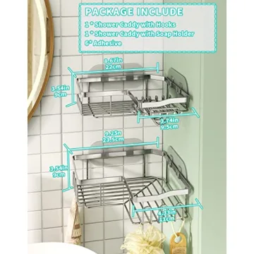 HapiRm Corner Shower Caddy – Rustproof & Easy Install