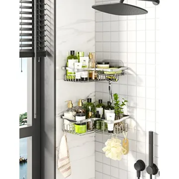 HapiRm Corner Shower Caddy – Rustproof & Easy Install