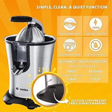 Eurolux Electric Citrus Juicer - Quiet & Efficient