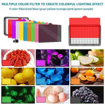LED Video Light Kit 2Pcs, Hagibis Studio Lights 18 Color Filters for Photography Lighting with Adjus...
