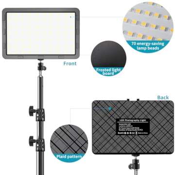 LED Video Light Kit 2Pcs, Hagibis Studio Lights 18 Color Filters for Photography Lighting with Adjustable Tripod Stand Streaming Lights for Photo Camera Recording Computer Zoom Stream TikTok YouTube