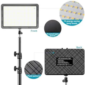 LED Video Light Kit with Adjustable Tripods for Photography