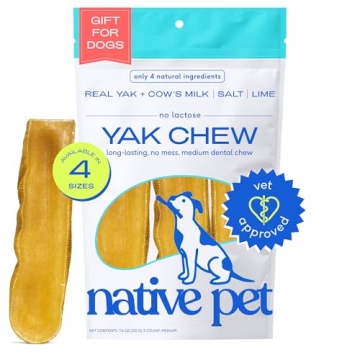Native Pet Yaks Chews - All Natural, Long-Lasting Yak Cheese Dog Treats for Aggressive Chewers