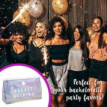 Pop Fizz Designs Bachelorette Party Hangover Makeup Bag | 7 Pack | Hangover Kit Bag | Bachelorette Recovery Kit