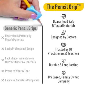 The Pencil Grip Pinch Grip, Ergonomic Writing Aid, Gloss Colored Pencil Grips, 6 Count - TPG-12706
