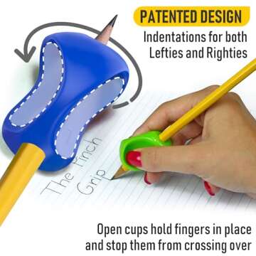 The Pencil Grip Pinch Grip, Ergonomic Writing Aid, Gloss Colored Pencil Grips, 6 Count - TPG-12706