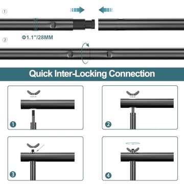 FUDESY Photo Video Studio 10 x 10Ft Heavy Duty Adjustable Backdrop Stand,Background Support System for Photography with Carry Bag, 6 Pcs Clip Clamps