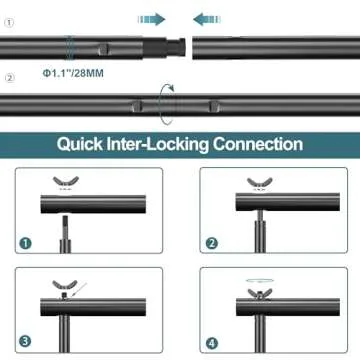 FUDESY Photo Video Studio 10 x 10Ft Heavy Duty Adjustable Backdrop Stand,Background Support System for Photography with Carry Bag, 6 Pcs Clip Clamps