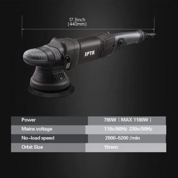 SPTA Dual Action Polisher with Pads for Car Detailing