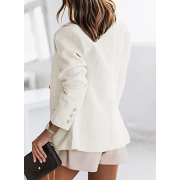 Happy Sailed Women's Tweed Double Breasted Blazer