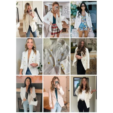 Happy Sailed Women's Tweed Double Breasted Blazer