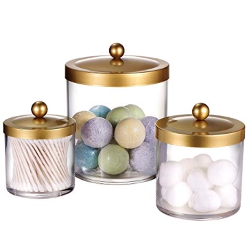 SheeChung Premium Quality Apothecary Jars - Clear Plastic Jars with Rust Proof Stainless Steel Lids ...
