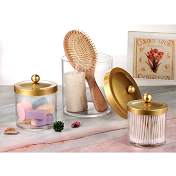 Stylish Apothecary Jars Set with Gold Lids | Sheechung