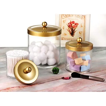 Stylish Apothecary Jars Set with Gold Lids | Sheechung