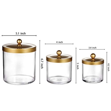 Stylish Apothecary Jars Set with Gold Lids | Sheechung