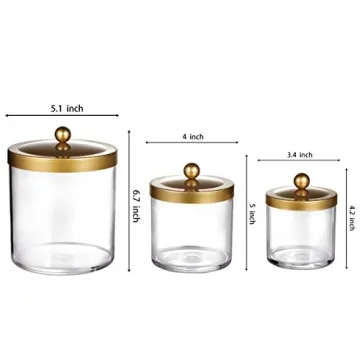 Stylish Apothecary Jars Set with Gold Lids | Sheechung