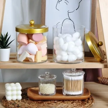 Stylish Apothecary Jars Set with Gold Lids | Sheechung