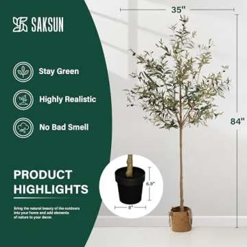 Realistic 7FT Olive Tree Faux Indoor Decoration