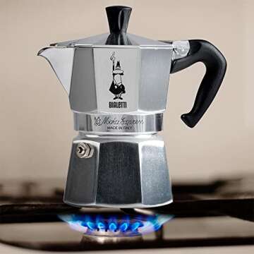 Bialetti - Moka Express: Iconic Stovetop Espresso Maker, Makes Real Italian Coffee, Moka Pot 9 Cups (14 Oz - 420 Ml), Aluminium, Silver