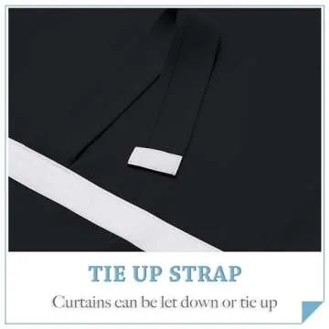 RYB HOME 2 Panels Blackout Curtains Doors - Thermal Insulated Light Block Privacy French Door Sidelight Double Door Curtain Tricia Window Shades, 26 x 69 inch, 1 Pair, Black