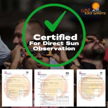 LUNT SOLAR SYSTEMS ISO & CE Certified Solar Eclipse Glasses – AAS Approved Total Eclipse Viewing Glasses for the 2026 Solar Eclipse in Spain and EU (Germany, France, Italy, & More)