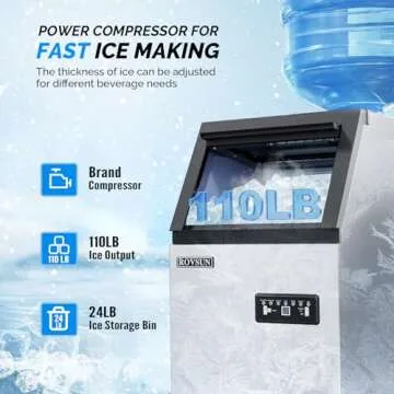 ROVSUN Commercial Ice Maker - 110lbs Daily Production