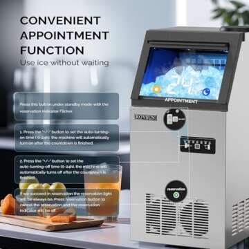 ROVSUN Commercial Ice Maker - 110lbs Daily Production
