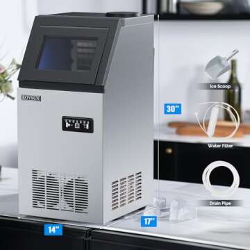 ROVSUN Commercial Ice Maker - 110lbs Daily Production