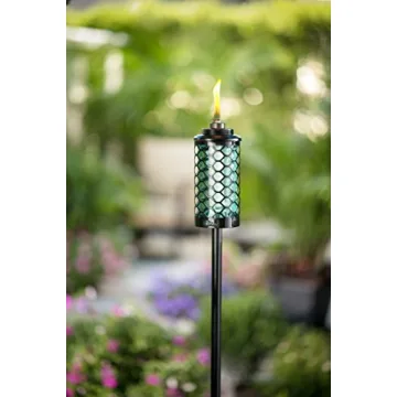 TIKI Glass Honeycomb Torch 65" - Elegant Outdoor Lighting