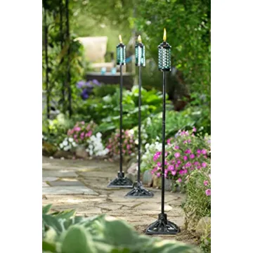 TIKI Glass Honeycomb Torch 65" - Elegant Outdoor Lighting