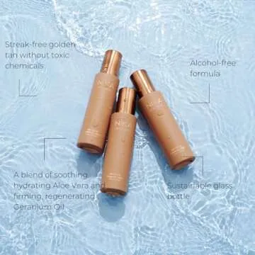 INIKA Organic Natural Tanning Mist. Streak-free golden tan without toxic chemicals. Natural, Vegan and Cruelty-Free Formula.