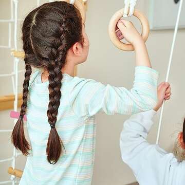 Avenlur Grove 8-in-1 Indoor Jungle Gym with Gymnastic Rings, Climbing Rope, Swing, Slide, Monkey Bars, Rope Wall Net, and Wooden and Rope Ladder - Jungle Play Set for Kids Ages 2-11 Years Old