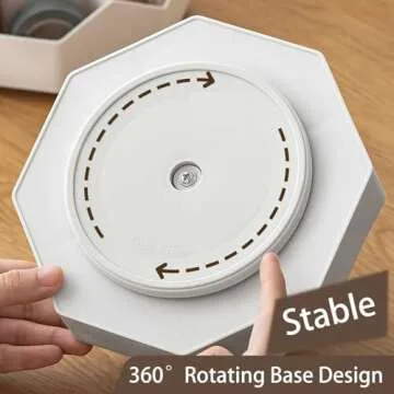 WDTGJRIP Pencil Pen Holder for Desk,9 Slots 360 Degree Rotating Desk Organizers,Desktop Storage Stationery Supplies Organizer, Cute Pencil Cup Pot For Office, School, Home (white)