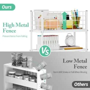 KINGRACK Slim Storage Cart - 4-Tier Rolling Utility Solution